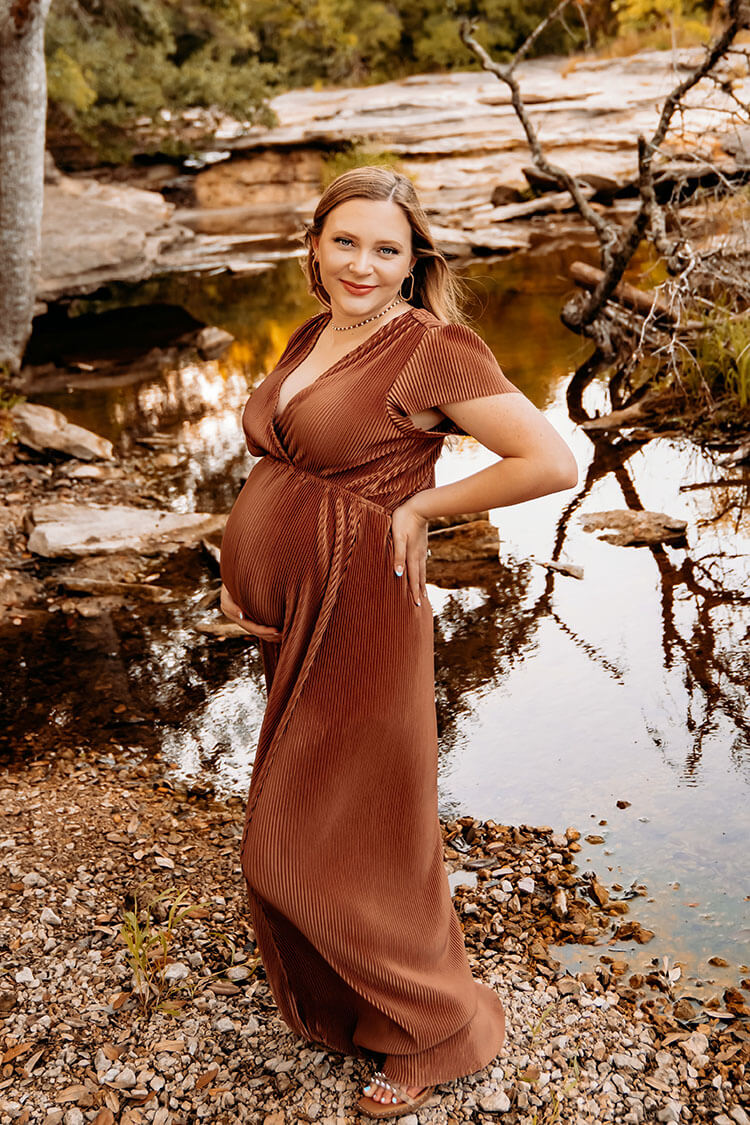 Two Piece Open Belly Maternity Gown – ANYUTA COUTURE